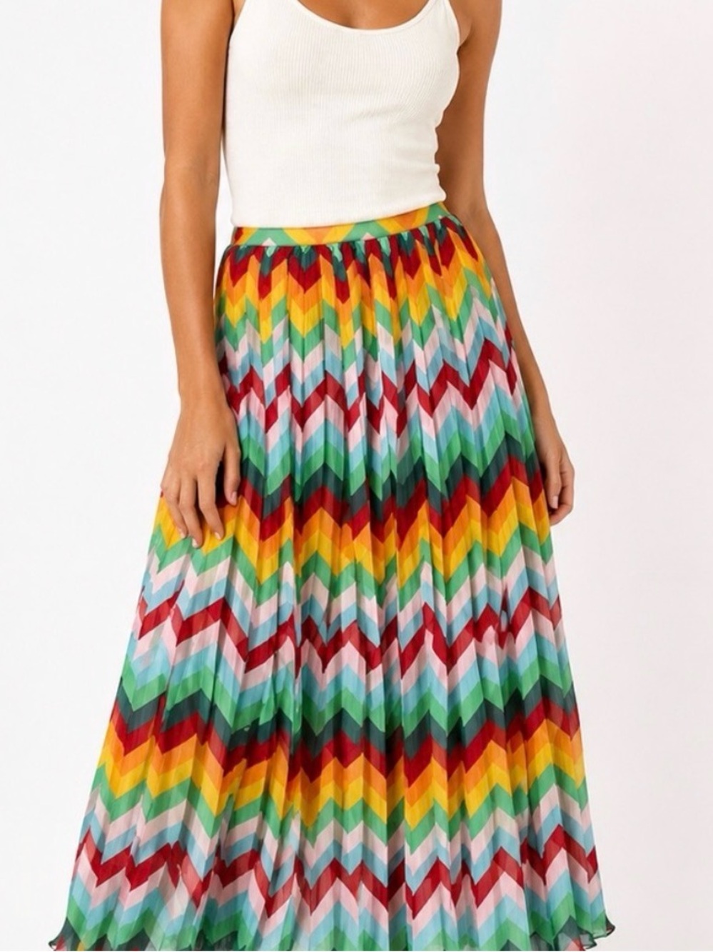 New Romeo & Juliet Multicolor Geometric Midi Skirt - Picture 4 of 9